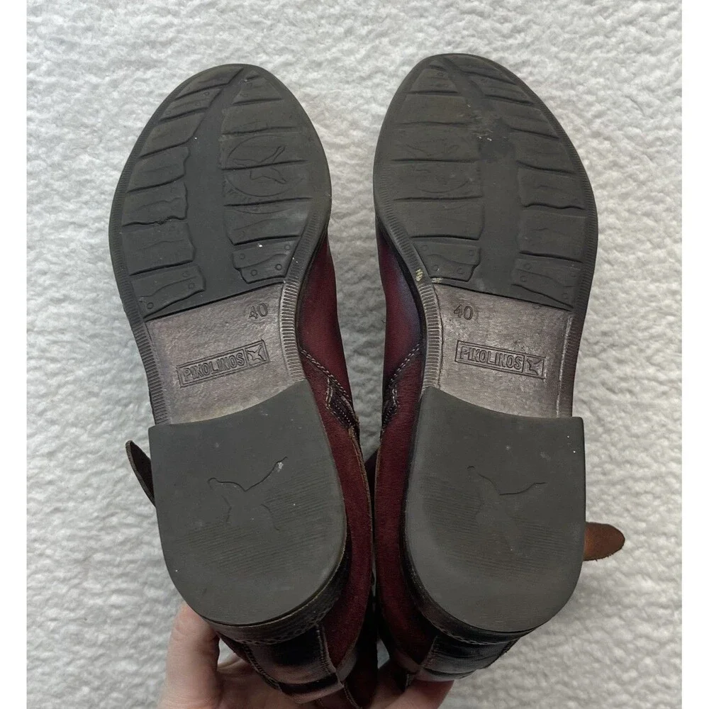 Pikolinos Boots Womens US9.5 EU40 Garnet Ordino Ankle Boho Lagenlook Equestrian
